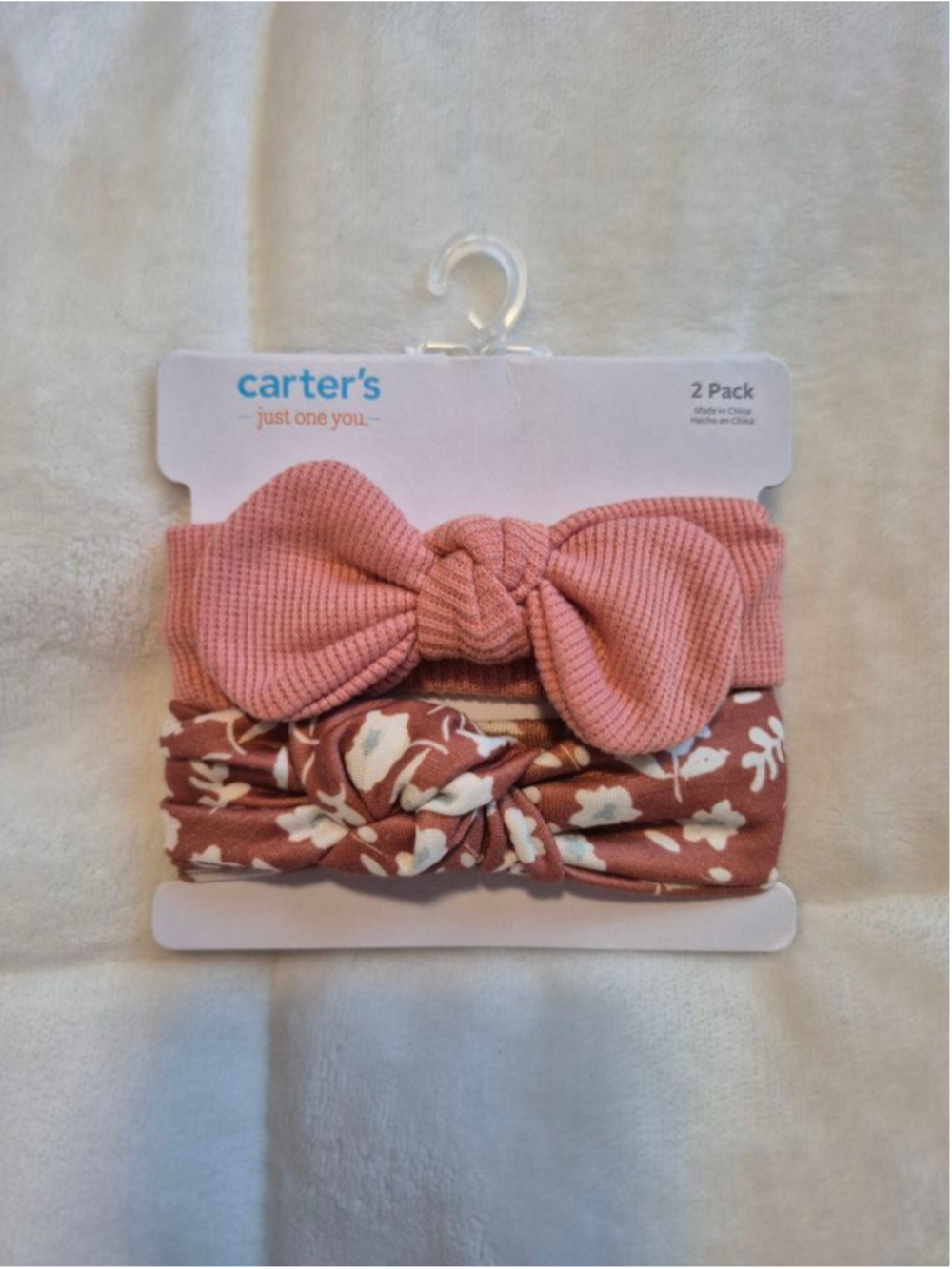 Baby Carter's Hair Accessories One Size Pink White Floral Headbands 2-Pack